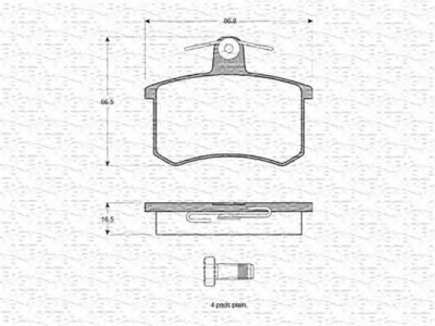 MAGNETI MARELLI 363702160925 -  Комплект тормозных колодок, дисковый тормоз